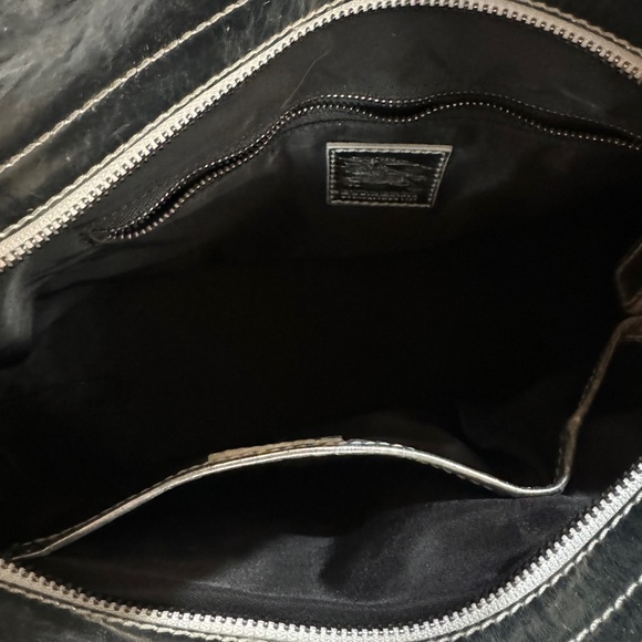 Burberry Metallic Silver and Checkered Tote Bag - Picture 8 of 11